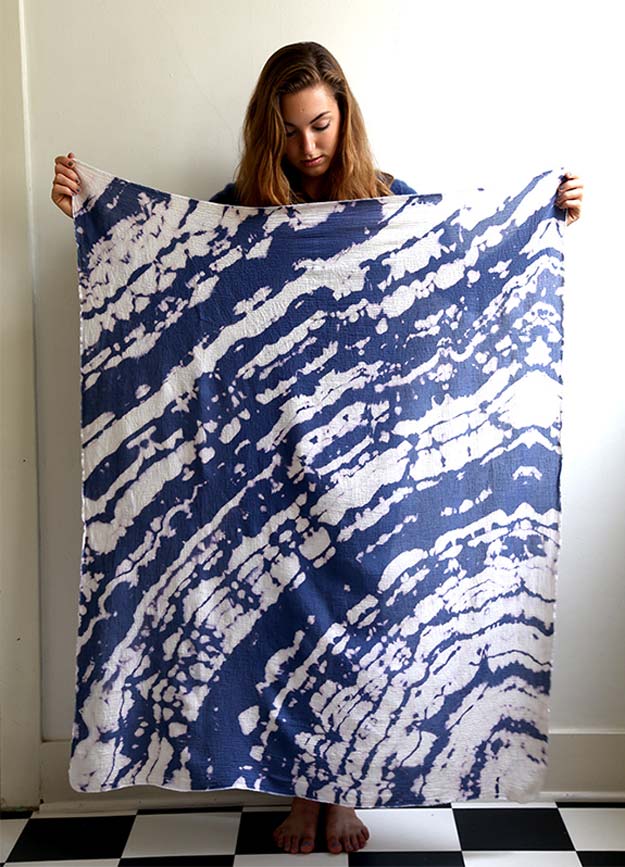 DIY Gifts for Teens - Bleach Tie-Dye Swaddle Blanket - Cool Ideas for Girls and Boys, Friends and Gift Ideas for Teenagers. Creative Room Decor, Fun Wall Art and Awesome Crafts You Can Make for Presents 