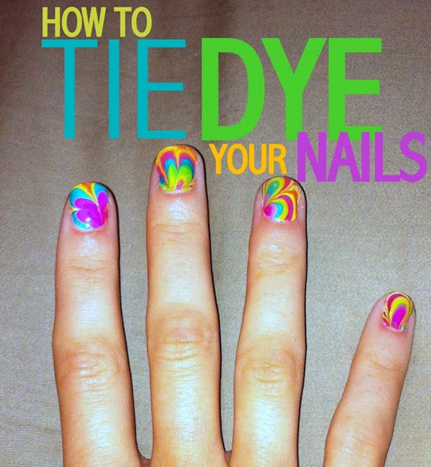 DIY Gifts for Teens - Tie-Dye Nails - Cool Ideas for Girls and Boys, Friends and Gift Ideas for Teenagers. Creative Room Decor, Fun Wall Art and Awesome Crafts You Can Make for Presents 