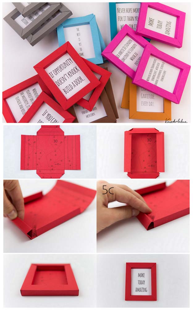 Best DIY Picture Frames and Photo Frame Ideas -Paper Frames - How To Make Cool Handmade Projects from Wood, Canvas, Instagram Photos. Creative Birthday Gifts, Fun Crafts for Friends and Wall Art Tutorials #diyideas #diygifts #teencrafts