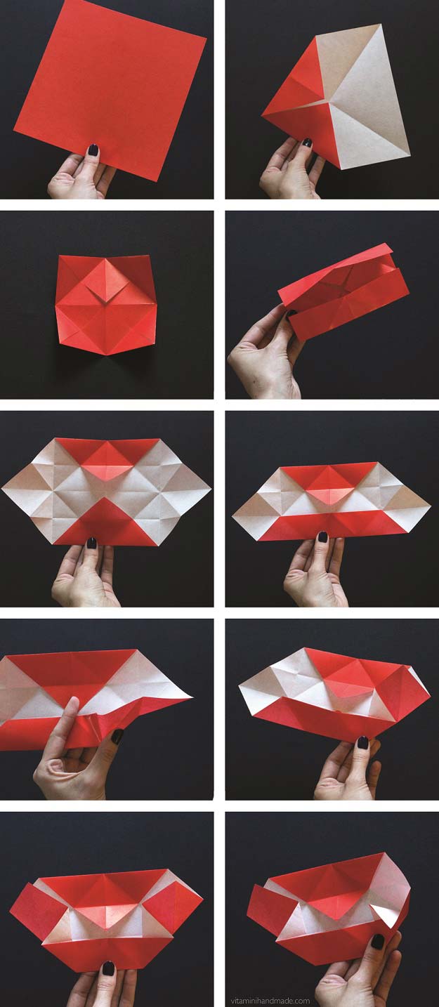 Best Origami Tutorials - Origami Vampire Fangs - Easy DIY Origami Tutorial Projects for With Instructions for Flowers, Dog, Gift Box, Star, Owl, Buttlerfly, Heart and Bookmark, Animals - Fun Paper Crafts for Teens, Kids and Adults #origami #crafts