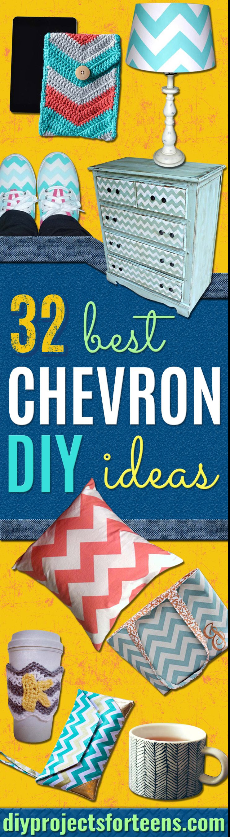 Best DIY Chevron Projects - DIY Wall Art, Home and Room Decor, Canvas Crafts With Chevrons, Furniture and Chairs, Decorations With Paint Ideas Using Chevron Patterns for Bedroom, Bathroom and Teens Rooms. Learn How To Tape Chevron Art With Easy To Follow Step by Step Tutorials 