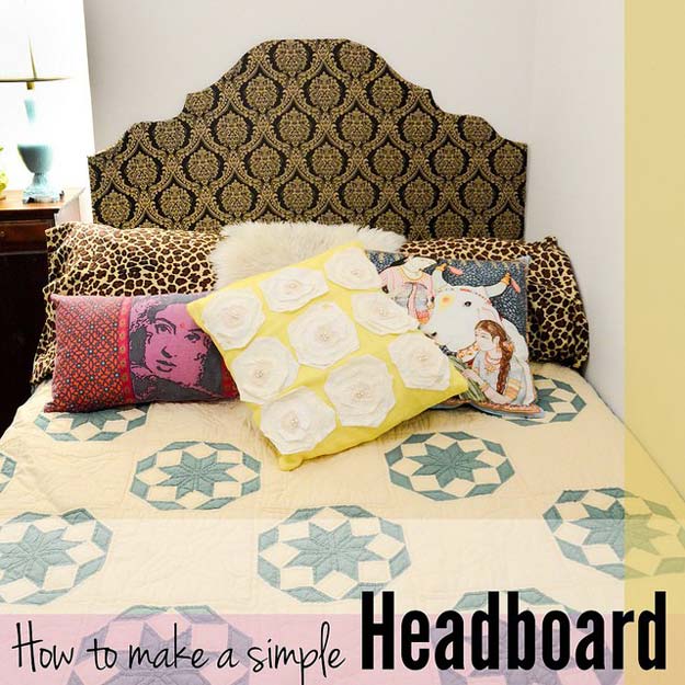 DIY Dorm Room Decor Ideas - Simple Headboard - Cheap DIY Dorm Decor Projects for College Rooms - Cool Crafts, Wall Art, Easy Organization for Girls - Fun DYI Tutorials for Teens and College Students #diyideas #roomdecor #diy #collegelife #teencrafts