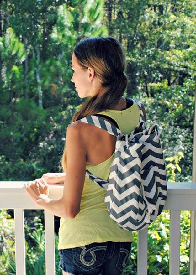 Best DIY Chevron Projects - DIY Sew an Easy Backpack - DIY Wall Art, Home and Room Decor, Canvas Crafts With Chevrons, Furniture and Chairs, Decorations With Paint Ideas Using Chevron Patterns for Bedroom, Bathroom and Teens Rooms. Learn How To Tape Chevron Art With Easy To Follow Step by Step Tutorials 