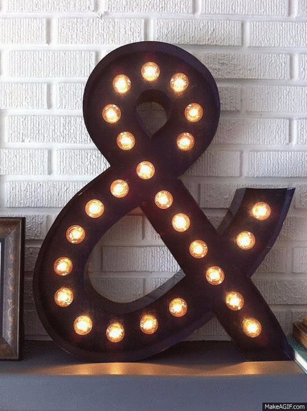 DIY Teen Room Decor Ideas for Girls | DIY Ampersand Marquee Light | Cool Bedroom Decor, Wall Art & Signs, Crafts, Bedding, Fun Do It Yourself Projects and Room Ideas for Small Spaces