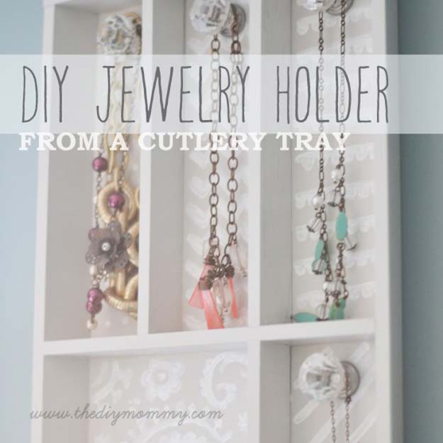 Fun Dollar Store Crafts for Teens - DIY Jewelry Holder from a Cutlery Tray - Cheap and Easy DIY Ideas for Teenagers to Make for Dollar Stores - Inexpensive Gifts and Room Decor for Tweens, Boys and Girls - Awesome Step by Step Tutorials with Instructions for Cool DIY Projects 