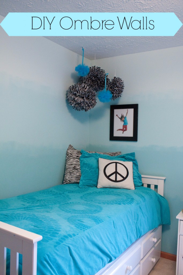 DIY Teen Room Decor Ideas for Girls | DIY Ombre Walls | Cool Bedroom Decor, Wall Art & Signs, Crafts, Bedding, Fun Do It Yourself Projects and Room Ideas for Small Spaces 