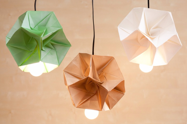 DIY Lighting Ideas for Teen and Kids Rooms - DIY Origami Lamp Shade - Fun DIY Lights like Lamps, Pendants, Chandeliers and Hanging Fixtures for the Bedroom plus cool ideas With String Lights. Perfect for Girls and Boys Rooms, Teenagers and Dorm Room Decor 
