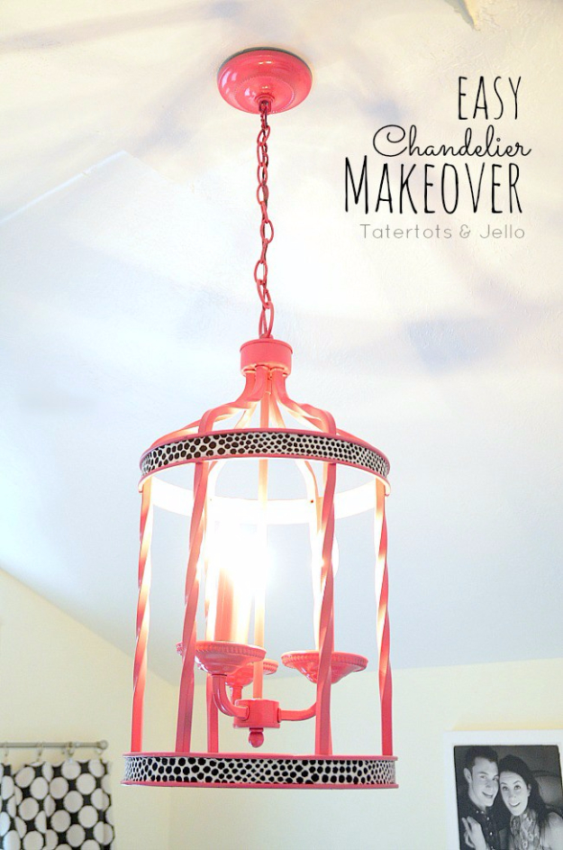 DIY Lighting Ideas for Teen and Kids Rooms - Easy Chandelier Makeover- Fun DIY Lights like Lamps, Pendants, Chandeliers and Hanging Fixtures for the Bedroom plus cool ideas With String Lights. Perfect for Girls and Boys Rooms, Teenagers and Dorm Room Decor 