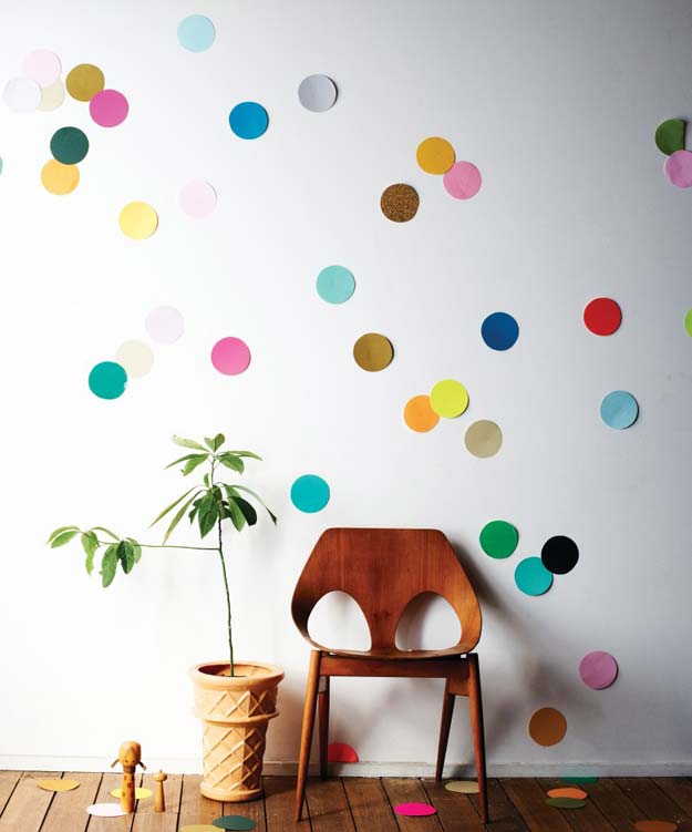 DIY Dorm Room Decor Ideas - Beci Orpin's Giant Confetti Wall - Cheap DIY Dorm Decor Projects for College Rooms - Cool Crafts, Wall Art, Easy Organization for Girls - Fun DYI Tutorials for Teens and College Students #diyideas #roomdecor #diy #collegelife #teencrafts