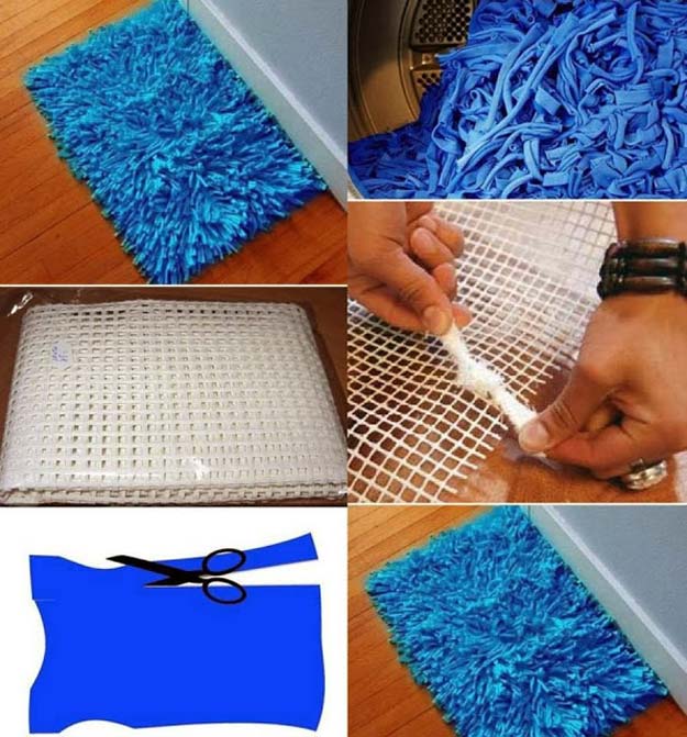 DIY Bathroom Decor Ideas for Teens - Bath Rug - Best Creative, Cool Bath Decorations and Accessories for Teenagers - Easy, Cheap, Cute and Quick Craft Projects That Are Fun To Make. Easy to Follow Step by Step Tutorials 