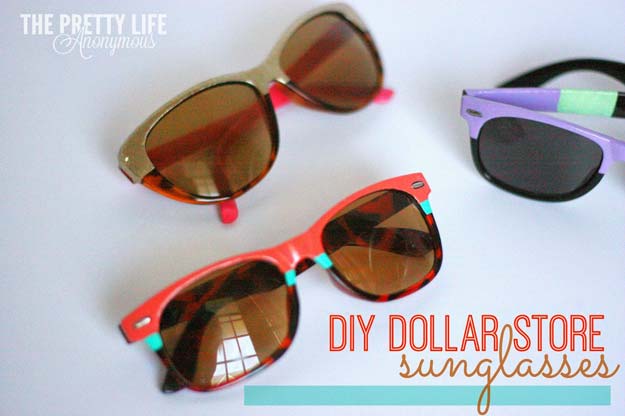 Fun Dollar Store Crafts for Teens - DIY Dollar Store Sunglasses - Cheap and Easy DIY Ideas for Teenagers to Make for Dollar Stores - Inexpensive Gifts and Room Decor for Tweens, Boys and Girls - Awesome Step by Step Tutorials with Instructions for Cool DIY Projects 