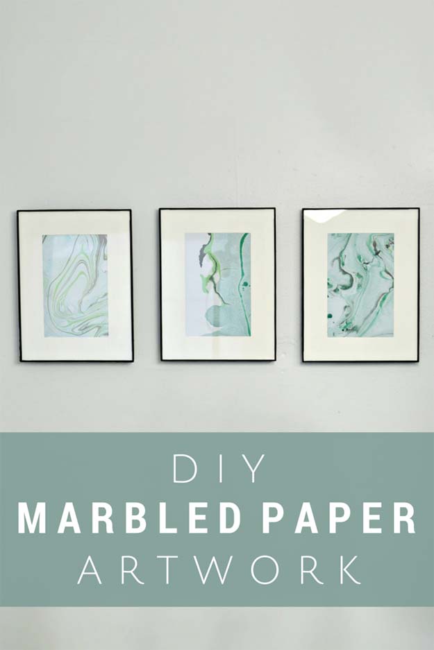 DIY Bathroom Decor Ideas for Teens - Marbled Paper Art Using Nail Polish - Best Creative, Cool Bath Decorations and Accessories for Teenagers - Easy, Cheap, Cute and Quick Craft Projects That Are Fun To Make. Easy to Follow Step by Step Tutorials 
