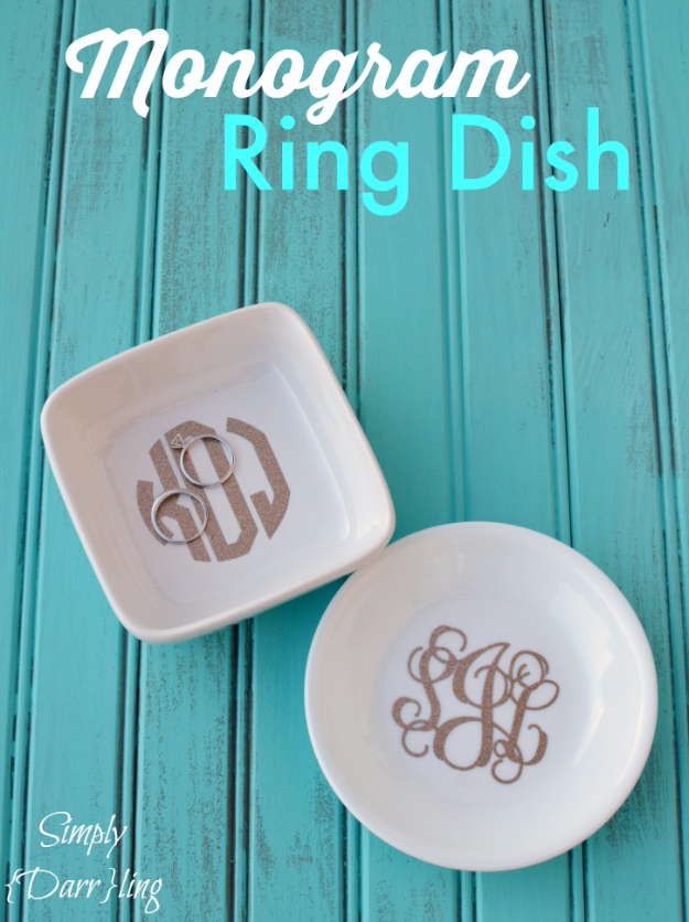 DIY Teen Room Decor Ideas for Girls | Monogram Ring Dish | Cool Bedroom Decor, Wall Art & Signs, Crafts, Bedding, Fun Do It Yourself Projects and Room Ideas for Small Spaces