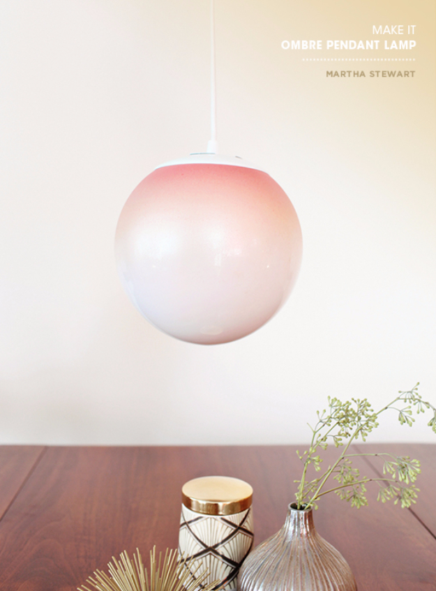 DIY Lighting Ideas for Teen and Kids Rooms - Ombre Pendant Light - Fun DIY Lights like Lamps, Pendants, Chandeliers and Hanging Fixtures for the Bedroom plus cool ideas With String Lights. Perfect for Girls and Boys Rooms, Teenagers and Dorm Room Decor 