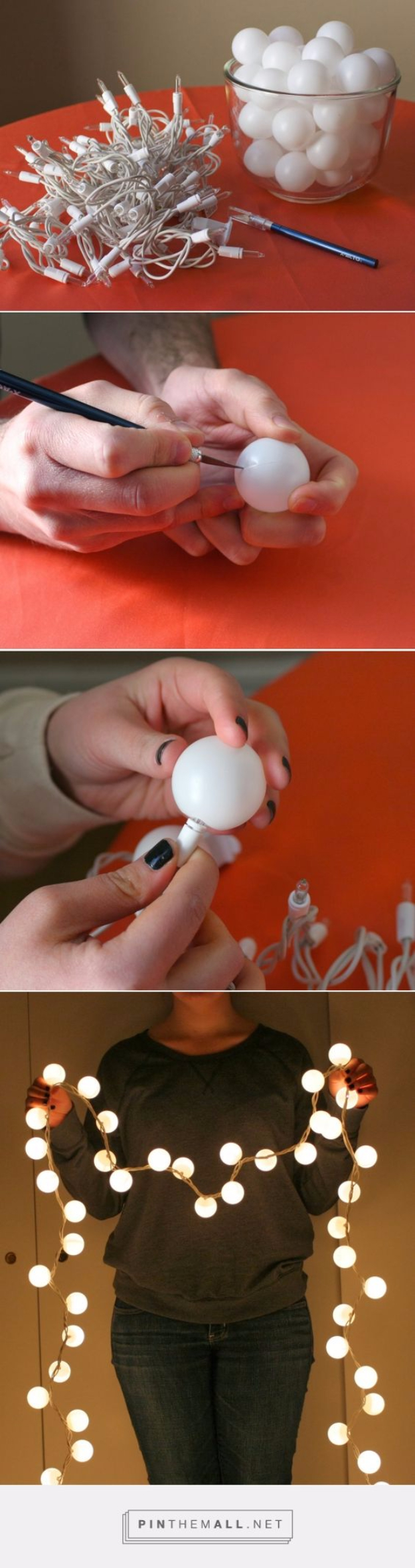 DIY Lighting Ideas for Teen and Kids Rooms -Ping Pong Ball Lights - Fun DIY Lights like Lamps, Pendants, Chandeliers and Hanging Fixtures for the Bedroom plus cool ideas With String Lights. Perfect for Girls and Boys Rooms, Teenagers and Dorm Room Decor 