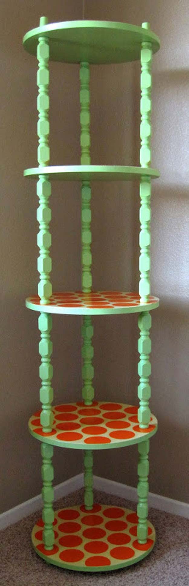 DIY Polka Dot Crafts and Projects - DIY Shelf Makeover - Cool Clothes, Room and Home Decor, Wall Art, Mason Jars and Party Ideas, Canvas, Fabric and Paint Project Tutorials - Fun Craft Ideas for Teens, Kids and Adults Make Awesome DIY Gifts