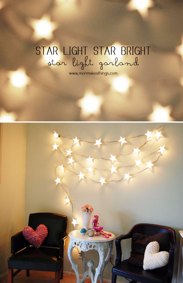 DIY Teen Room Decor Ideas for Girls | Star Light Garland | Cool Bedroom Decor, Wall Art & Signs, Crafts, Bedding, Fun Do It Yourself Projects and Room Ideas for Small Spaces 
