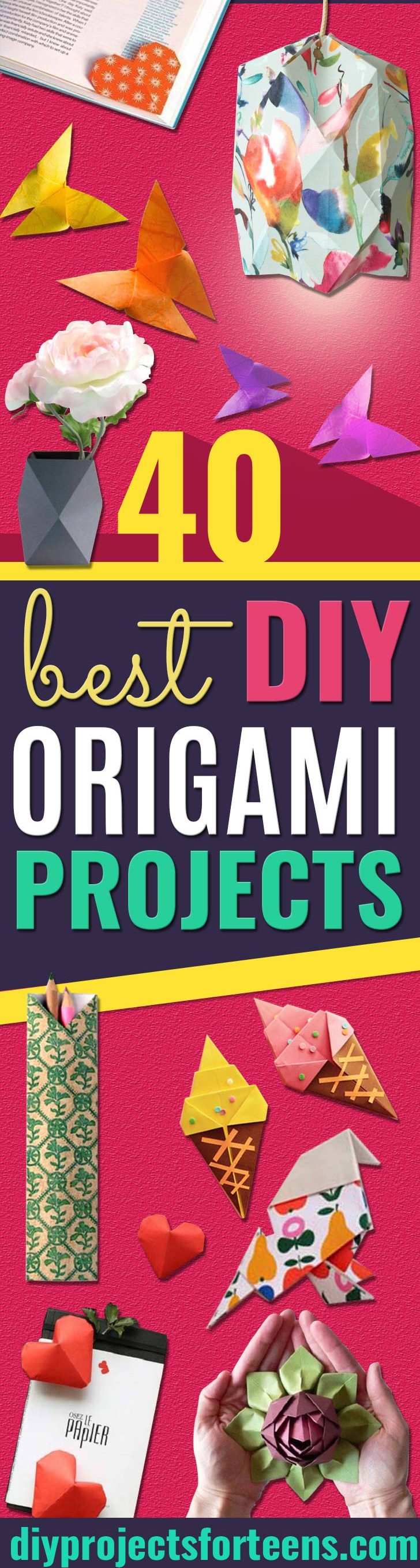 Origami Tutorials Step by Step - Easy DIY Origami Tutorial Projects for With Instructions for Flowers, Dog, Gift Box, Star, Owl, Buttlerfly, Heart and Bookmark, Animals - Fun Paper Crafts for Teens, Kids and Adults - Cool Teen Crafts That Are Cheap #teencrafts #origami #papercrafts
