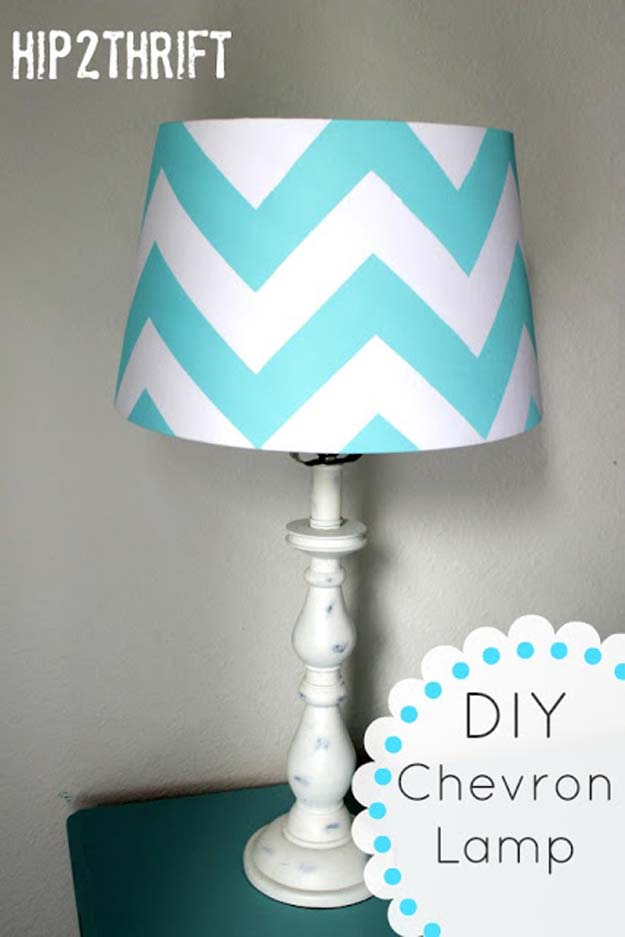 Best DIY Chevron Projects - DIY Chevron Lamp - DIY Wall Art, Home and Room Decor, Canvas Crafts With Chevrons, Furniture and Chairs, Decorations With Paint Ideas Using Chevron Patterns for Bedroom, Bathroom and Teens Rooms. Learn How To Tape Chevron Art With Easy To Follow Step by Step Tutorials 