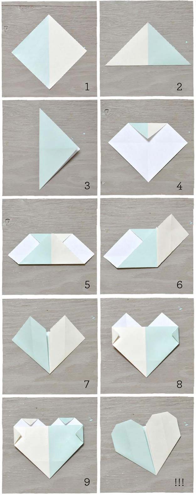 Best Origami Tutorials - Origami Heart Escort Cards - Easy DIY Origami Tutorial Projects for With Instructions for Flowers, Dog, Gift Box, Star, Owl, Buttlerfly, Heart and Bookmark, Animals - Fun Paper Crafts for Teens, Kids and Adults #origami #crafts