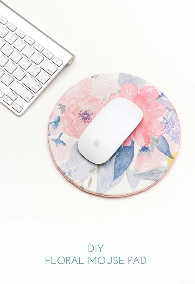 Fun Dollar Store Crafts for Teens - DIY Floral Mouse Pad - Cheap and Easy DIY Ideas for Teenagers to Make for Dollar Stores - Inexpensive Gifts and Room Decor for Tweens, Boys and Girls - Awesome Step by Step Tutorials with Instructions for Cool DIY Projects 