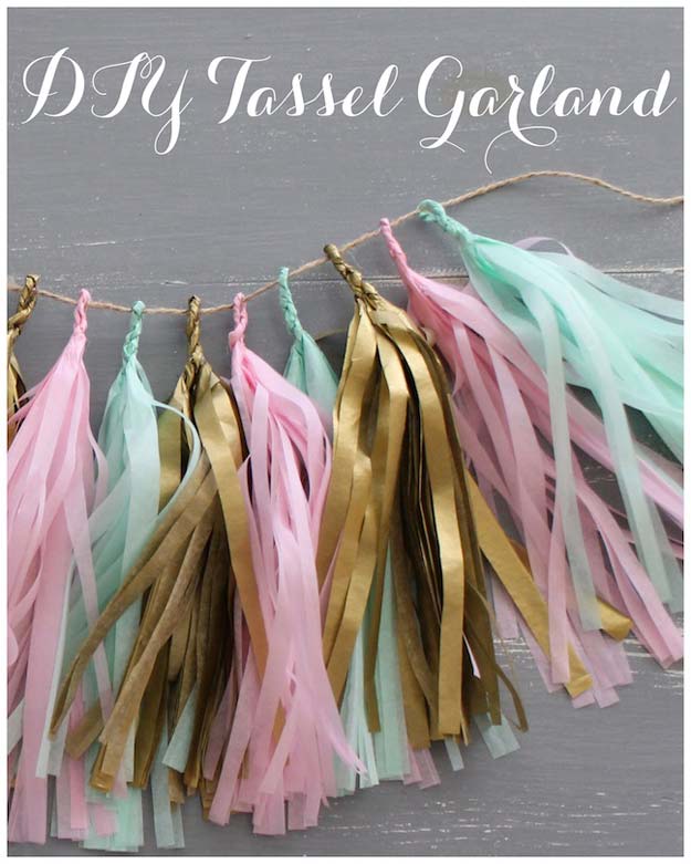 DIY Dorm Room Decor Ideas - Tassel Garland - Cheap DIY Dorm Decor Projects for College Rooms - Cool Crafts, Wall Art, Easy Organization for Girls - Fun DYI Tutorials for Teens and College Students #diyideas #roomdecor #diy #collegelife #teencrafts
