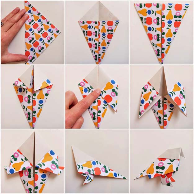 Best Origami Tutorials - Birds Origami - Easy DIY Origami Tutorial Projects for With Instructions for Flowers, Dog, Gift Box, Star, Owl, Buttlerfly, Heart and Bookmark, Animals - Fun Paper Crafts for Teens, Kids and Adults #origami #crafts