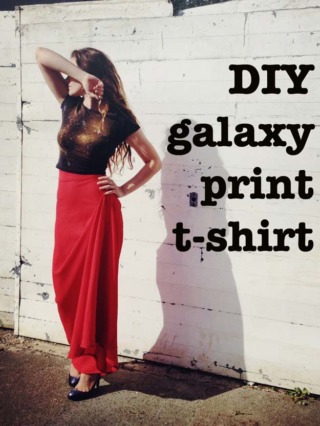 Fun Dollar Store Crafts for Teens - DIY Galaxy T-shirt Tutorial for Cool DIY Fashion - Cheap and Easy DIY Ideas for Teenagers to Make for Dollar Stores - Inexpensive Gifts and Room Decor for Tweens, Boys and Girls - Awesome Step by Step Tutorials with Instructions for Cool DIY Projects 