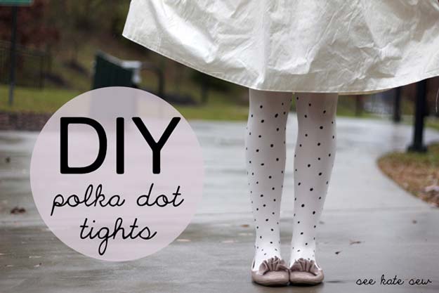 DIY Polka Dot Crafts and Projects - DIY Polka Dot Tights - Cool Clothes, Room and Home Decor, Wall Art, Mason Jars and Party Ideas, Canvas, Fabric and Paint Project Tutorials - Fun Craft Ideas for Teens, Kids and Adults Make Awesome DIY Gifts