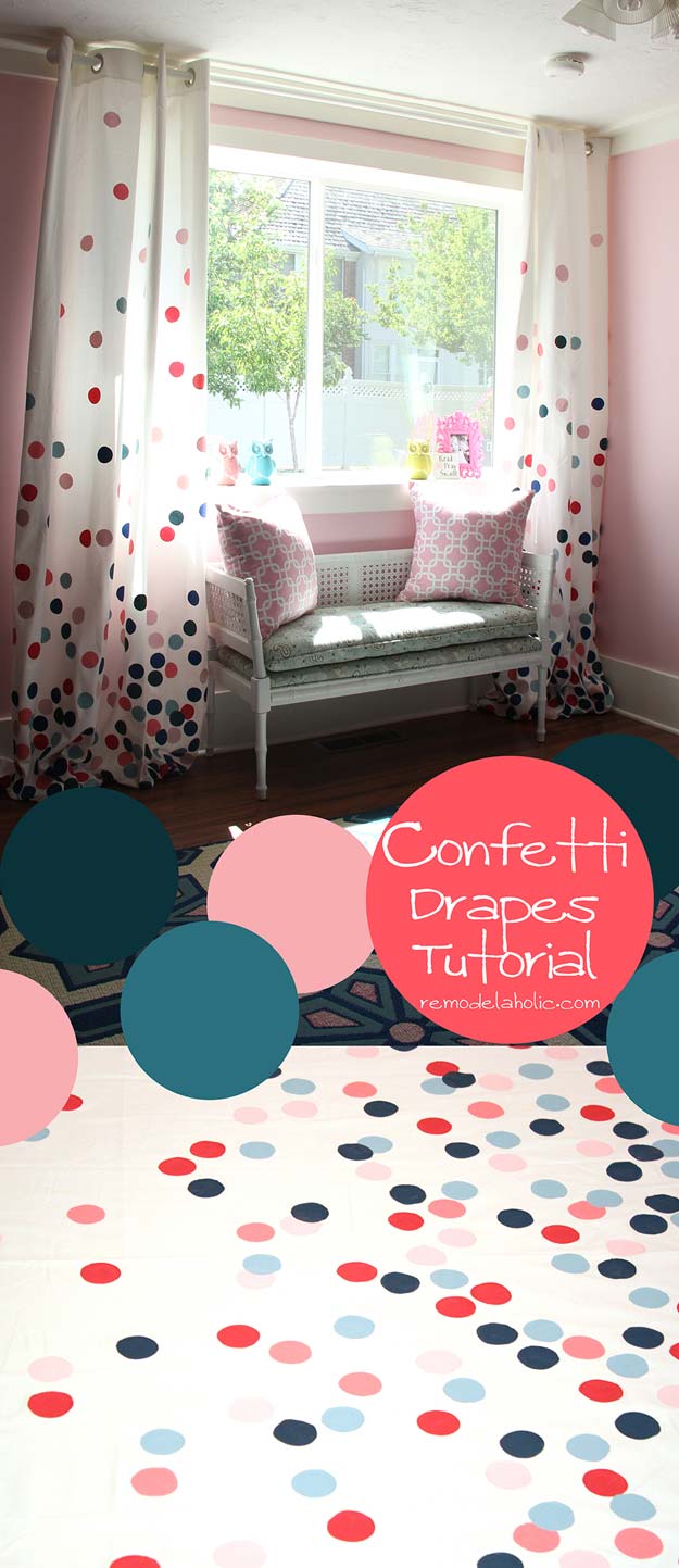 DIY Polka Dot Crafts and Projects - DIY Confetti Drapes - Cool Clothes, Room and Home Decor, Wall Art, Mason Jars and Party Ideas, Canvas, Fabric and Paint Project Tutorials - Fun Craft Ideas for Teens, Kids and Adults Make Awesome DIY Gifts