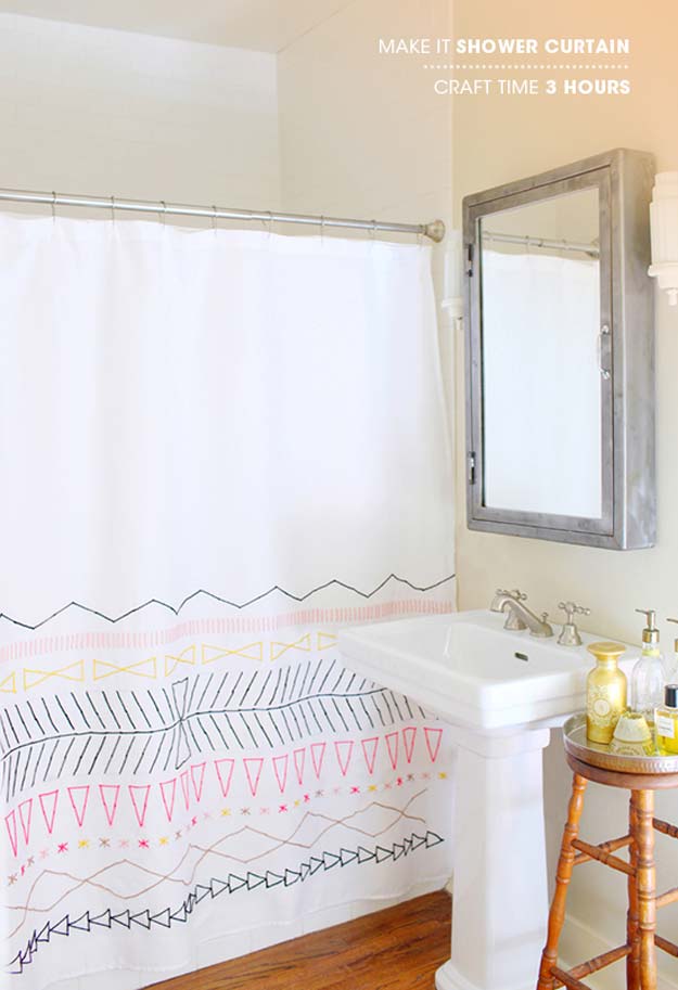 DIY Bathroom Decor Ideas for Teens - Make It Shower Curtain - Best Creative, Cool Bath Decorations and Accessories for Teenagers - Easy, Cheap, Cute and Quick Craft Projects That Are Fun To Make. Easy to Follow Step by Step Tutorials 