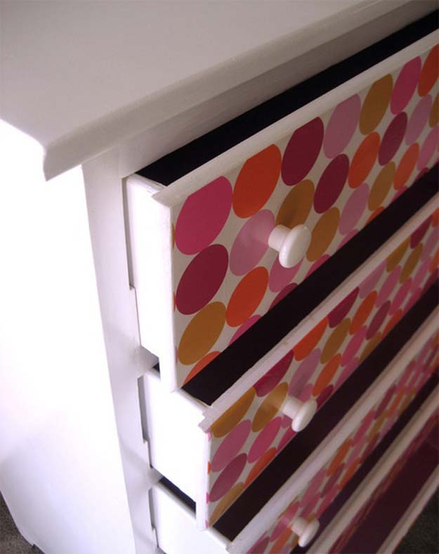 DIY Polka Dot Crafts and Projects - DIY Polka Dot Drawer - Cool Clothes, Room and Home Decor, Wall Art, Mason Jars and Party Ideas, Canvas, Fabric and Paint Project Tutorials - Fun Craft Ideas for Teens, Kids and Adults Make Awesome DIY Gifts