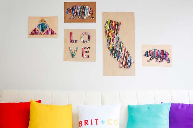 DIY Dorm Room Decor Ideas - Upcycle Old Magazines Into Wall Art - Cheap DIY Dorm Decor Projects for College Rooms - Cool Crafts, Wall Art, Easy Organization for Girls - Fun DYI Tutorials for Teens and College Students #diyideas #roomdecor #diy #collegelife #teencrafts