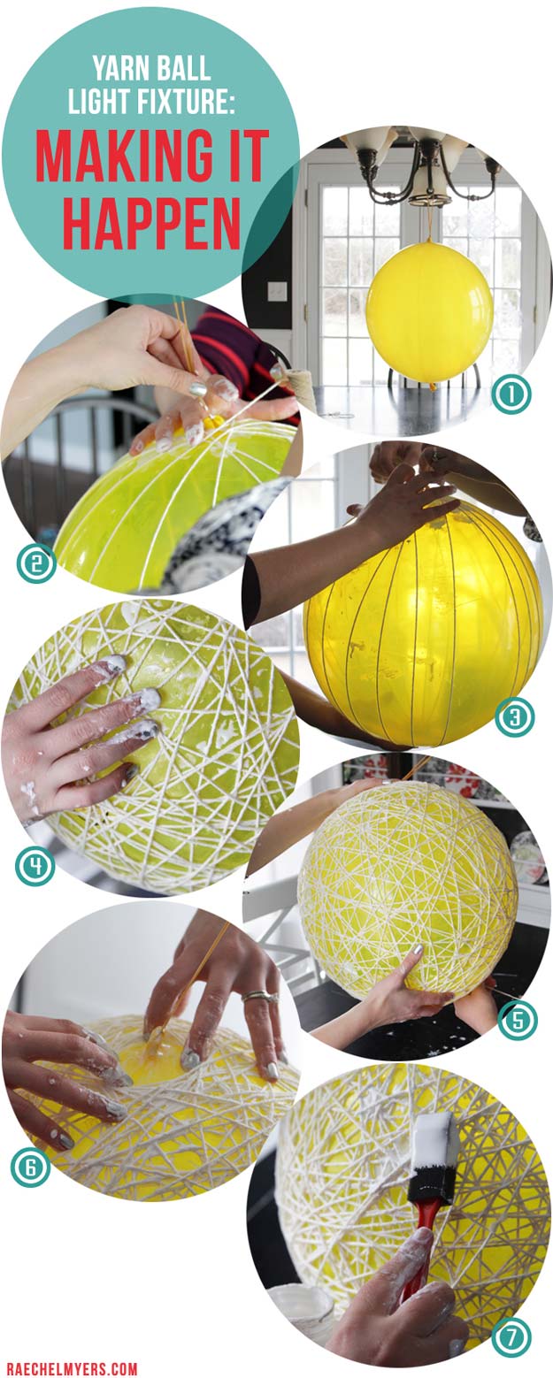Best DIY Ideas from Tumblr - DIY Yarn Ball Light Fixture - Crafts and DIY Projects Inspired by Tumblr are Perfect Room Decor for Teens and Adults - Fun Crafts and Easy DIY Gifts, Clothes and Bedroom Project Tutorials for Teenagers and Tweens 