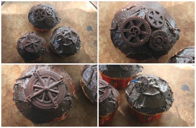 Cool Steampunk DIY Ideas - DIY Steampunk Cupcakes - Easy Home Decor, Costume Ideas, Jewelry, Crafts, Furniture and Steampunk Fashion Tutorials - Clothes, Accessories and Best Step by Step Tutorials - Creative DIY Projects for Adults, Teens and Tweens
