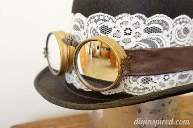 Cool Steampunk DIY Ideas - DIY Steampunk Top Hat and Goggles - Easy Home Decor, Costume Ideas, Jewelry, Crafts, Furniture and Steampunk Fashion Tutorials - Clothes, Accessories and Best Step by Step Tutorials - Creative DIY Projects for Adults, Teens and Tweens