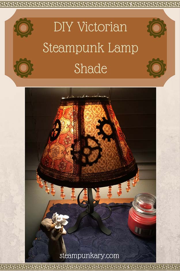 Cool Steampunk DIY Ideas - DIY Victorian Steampunk Lamp Shade - Easy Home Decor, Costume Ideas, Jewelry, Crafts, Furniture and Steampunk Fashion Tutorials - Clothes, Accessories and Best Step by Step Tutorials - Creative DIY Projects for Adults, Teens and Tweens