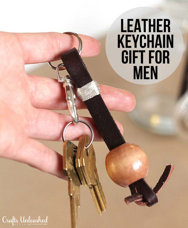 Cheap DIY Christmas Gifts for Boyfriend - DIY Leather Keychain Tutorial - Cool Handmade Birthday Gifts for Him