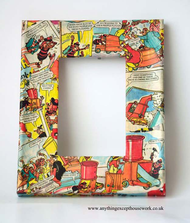Cool DIY Gifts to Make For Your Boyfriend - DIY Decoupage Picture Frames Using Comics - Easy, Cheap and Awesome Gift Ideas to Make for Guys - Fun Crafts and Presents to Give to Boyfriends - Men Love These Gift Card Holders, Mason Jar Kits, Thoughtful Handmade Christmas Gifts - DIY Projects for Teens #diygifts #teencrafts