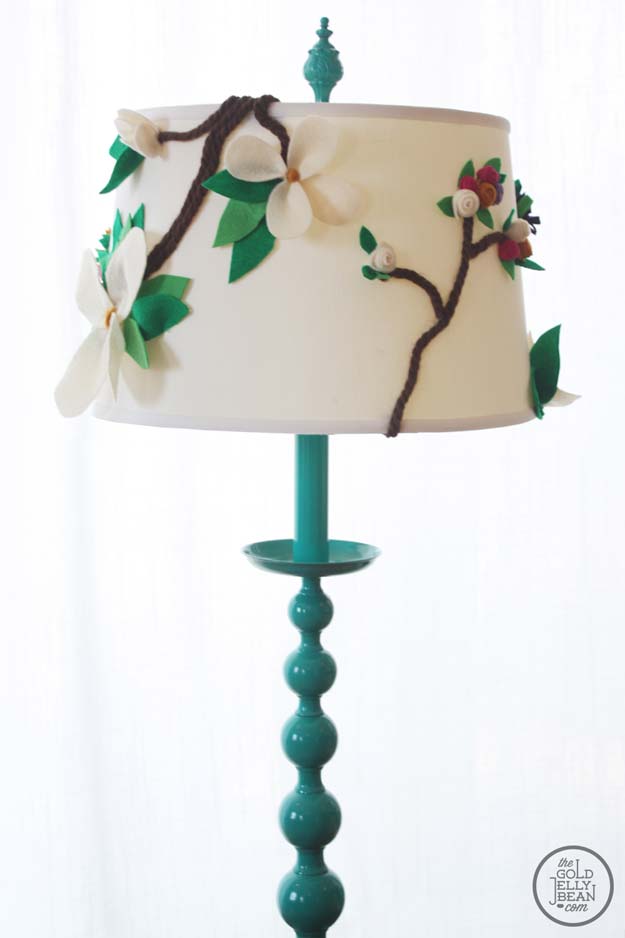 Cool Glue Gun Crafts and DIY Projects - DIY Anthropologie Inspired Floral Lamp Shade - Creative Ways to Use Your Glue Gun for Awesome Home Decor, DIY Gifts , Jewelry and Fashion - Fun Projects and Easy, Cheap DIY Ideas for Kids, Adults and Teens - Handmade Christmas Presents on A Budget 