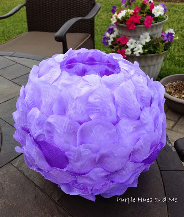 DIY Purple Room Decor - DIY Rose Petals Luminary- Best Bedroom Ideas and Projects in Purple - Cool Accessories, Crafts, Wall Art, Lamps, Rugs, Pillows for Adults, Teen and Girls Room 