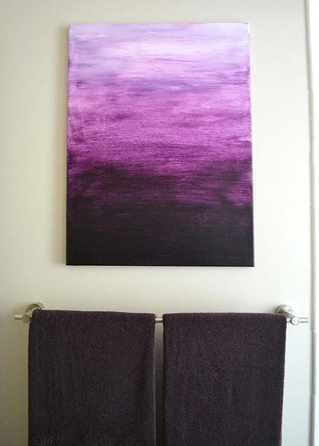 DIY Purple Room Decor - DIY Purple Ombre Painting- Best Bedroom Ideas and Projects in Purple - Cool Accessories, Crafts, Wall Art, Lamps, Rugs, Pillows for Adults, Teen and Girls Room 