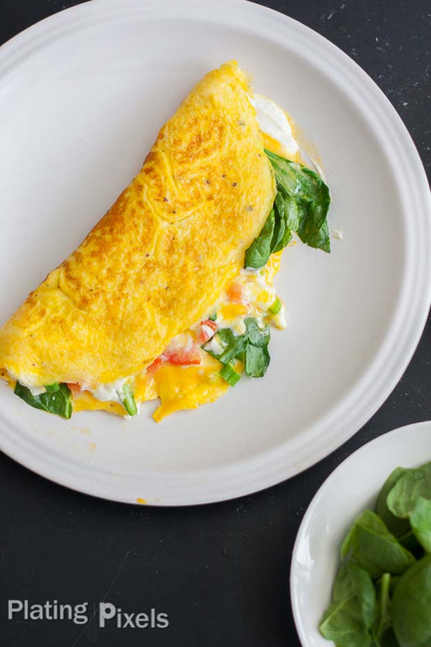Cool and Easy Recipes For Teens to Make at Home - Spinach and Goat Cheese Omelet - Fun Snacks, Simple Breakfasts, Lunch Ideas, Dinner and Dessert Recipe Tutorials - Teenagers Love These Fun Foods that Are Quick, Healthy and Delicious Ideas for Meals 