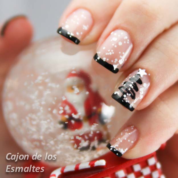 Cool DIY Nail Art Designs and Patterns for Christmas and Holidays -DIY Snow Globe Nails - Do It Yourself Manicure Ideas With Christmas Trees, Candy Canes, Snowflakes and Glittery Designs for Holiday Nails - Step by Step Tutorials and Instructions #nailart #christmasnails #naildesigns