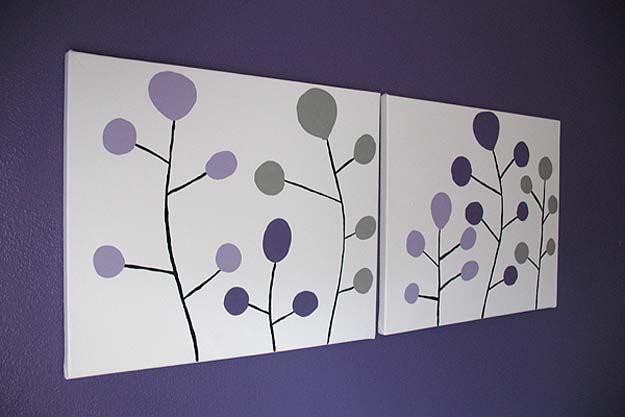 DIY Purple Room Decor - DIY Modern Wall Art- Best Bedroom Ideas and Projects in Purple - Cool Accessories, Crafts, Wall Art, Lamps, Rugs, Pillows for Adults, Teen and Girls Room 