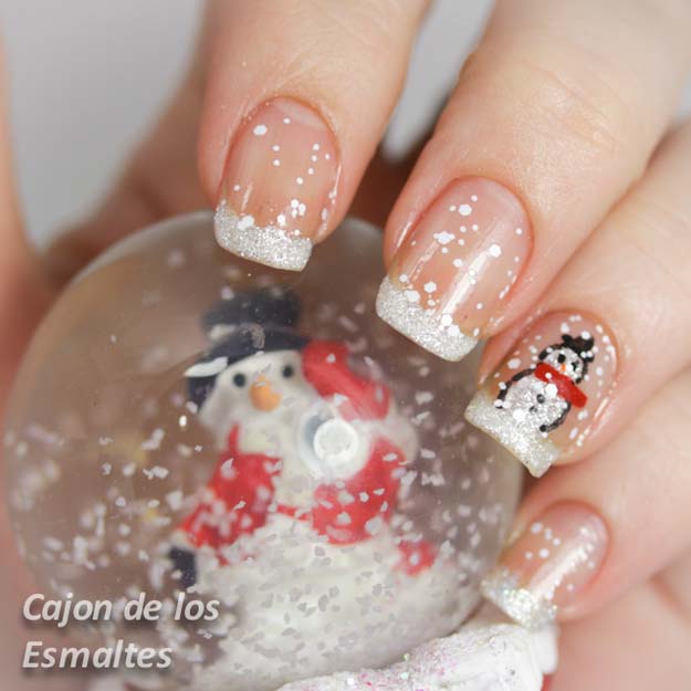Cool DIY Nail Art Designs and Patterns for Christmas and Holidays -DIY Snowman Nails - Do It Yourself Manicure Ideas With Christmas Trees, Candy Canes, Snowflakes and Glittery Designs for Holiday Nails - Step by Step Tutorials and Instructions #nailart #christmasnails #naildesigns