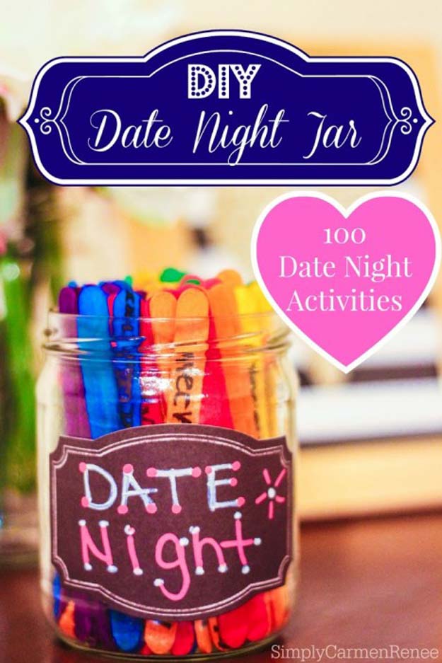 Cool DIY Gifts to Make For Your Boyfriend - DIY Date Night Jar for 100 Great Dates - Easy, Cheap and Awesome Gift Ideas to Make for Guys - Fun Crafts and Presents to Give to Boyfriends - Men Love These Gift Card Holders, Mason Jar Kits, Thoughtful Handmade Christmas Gifts - DIY Projects for Teens #diygifts #teencrafts