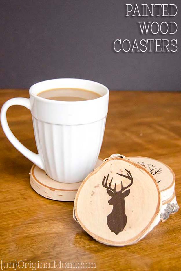 DIY Christmas Presents To Make For Parents - DIY Painted Wood Slice Coasters - Cute, Easy and Cheap Crafts and Gift Ideas for Mom and Dad - Awesome Things to Make for Mothers and Fathers - Dollar Store Crafts and Cool Things to Make on A Budger for the Holidays - DIY Projects for Teens #diygifts #diyteens #teengifts #teencrafts #christmasgifts