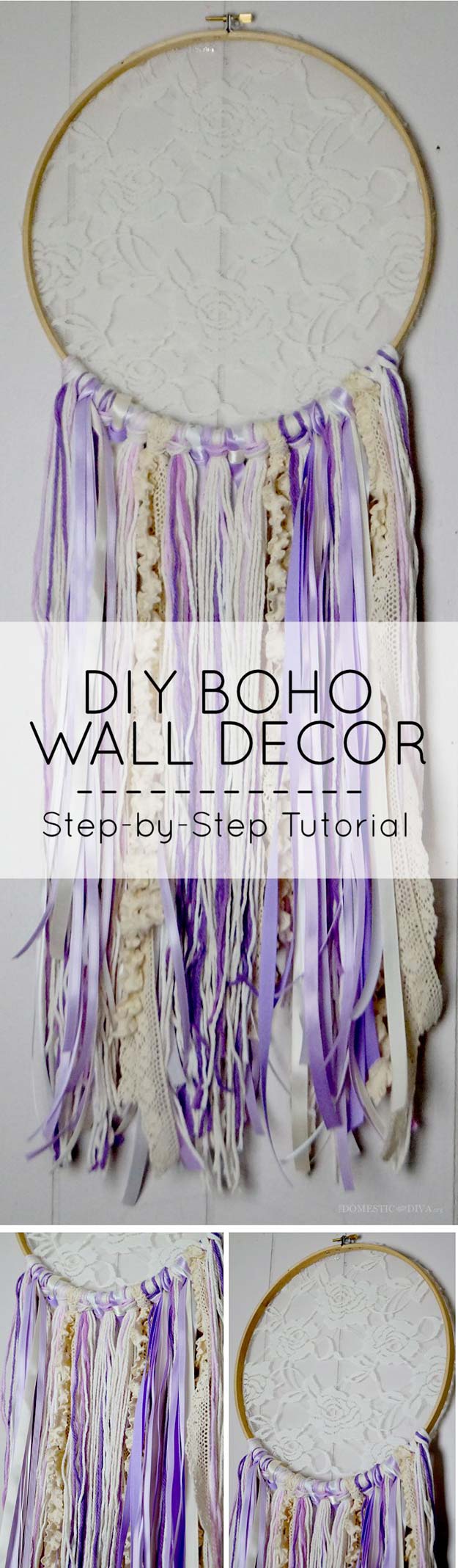 DIY Purple Room Decor - DIY Boho Wall Decor - Best Bedroom Ideas and Projects in Purple - Cool Accessories, Crafts, Wall Art, Lamps, Rugs, Pillows for Adults, Teen and Girls Room 