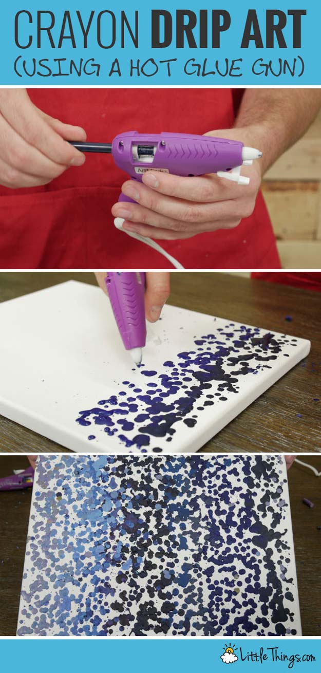 Cool Glue Gun Crafts and DIY Projects - DIY Crayon Drip - Creative Ways to Use Your Glue Gun for Awesome Home Decor, DIY Gifts , Jewelry and Fashion - Fun Projects and Easy, Cheap DIY Ideas for Kids, Adults and Teens - Handmade Christmas Presents on A Budget 